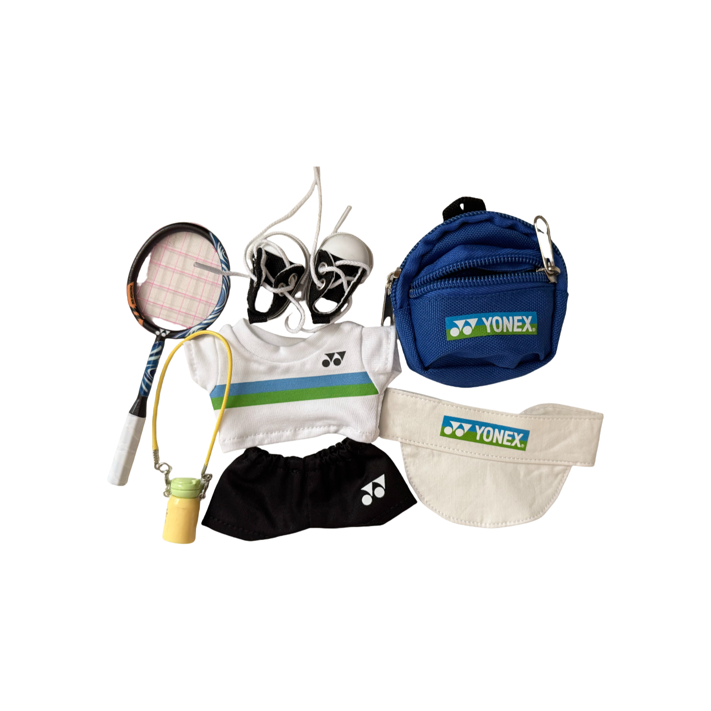 Labubu 17cm Handmade Badminton Outfit | Sport Hat, Racket, Backpack Doll Clothes