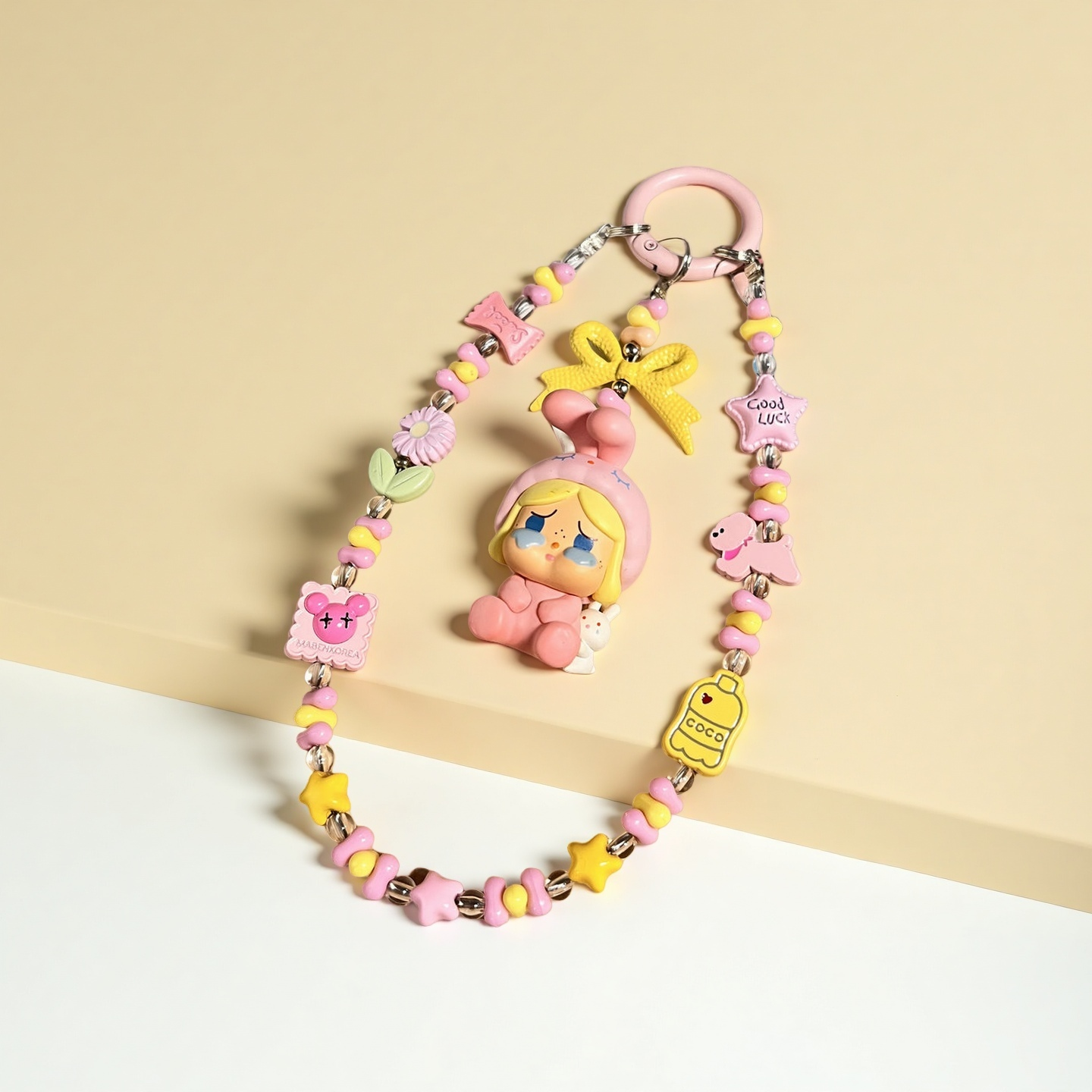 DIY Pop Bean Crybaby Doll Charm – Unique Phone & Bag Accessory for Collectors