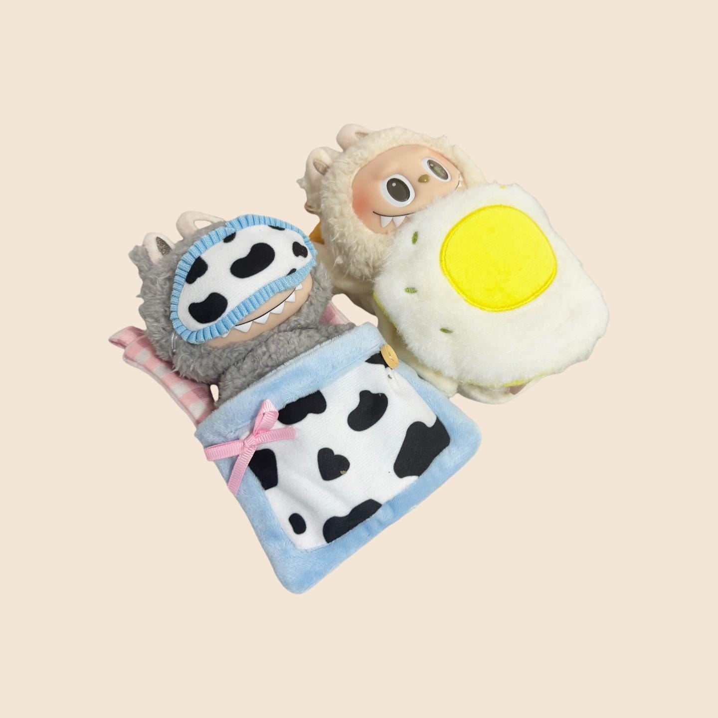 Sleeping Bag Set for 17cm Labubu – Cute Doll Bedding & Plush Sleep Sack | Fits POPMART Labubu / Mini Playset for Bedtime Cosplay