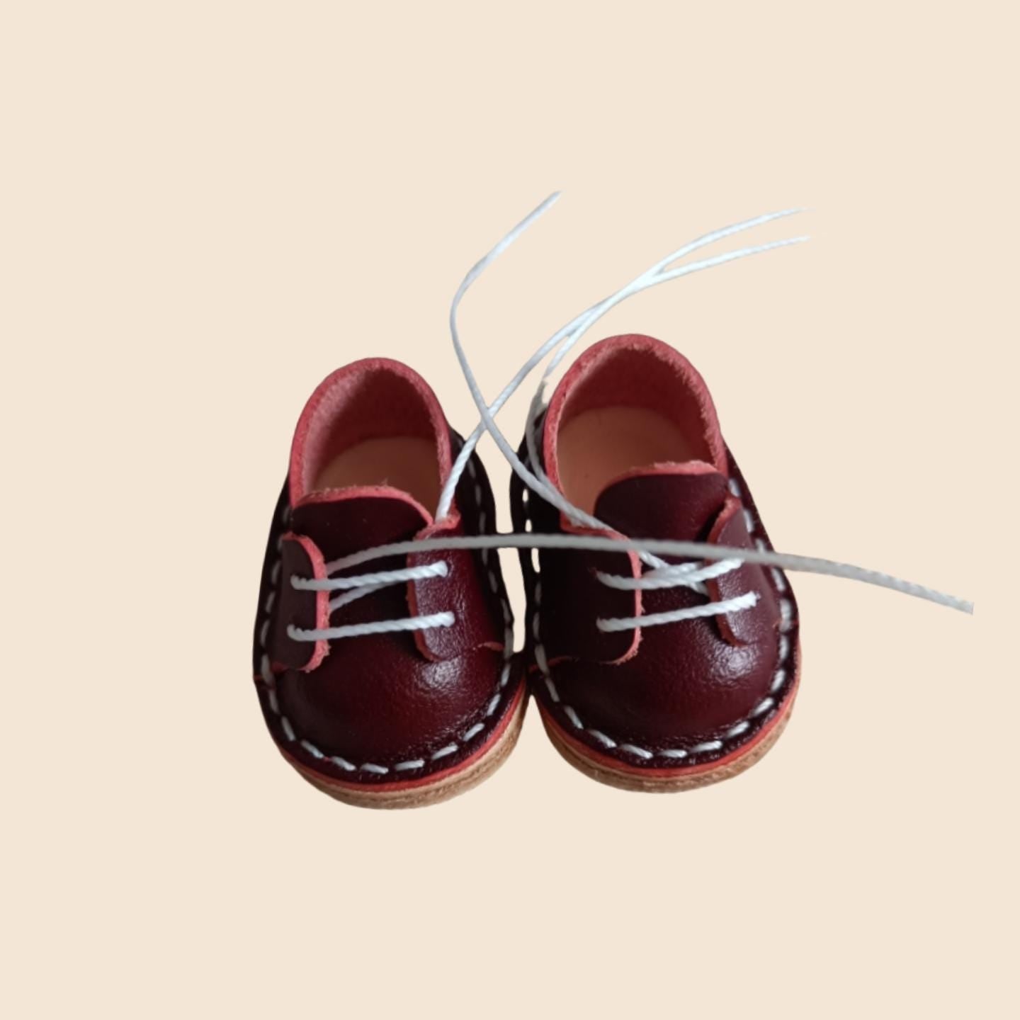 Handmade Leather Doll Shoes for 17cm Labubu – Wide Fit Martin Boots for OB11 / Sitting Party Dolls – Real Leather Outfit Accessories