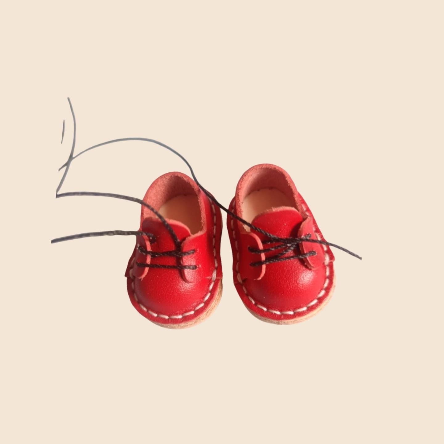 Handmade Leather Doll Shoes for 17cm Labubu – Wide Fit Martin Boots for OB11 / Sitting Party Dolls – Real Leather Outfit Accessories