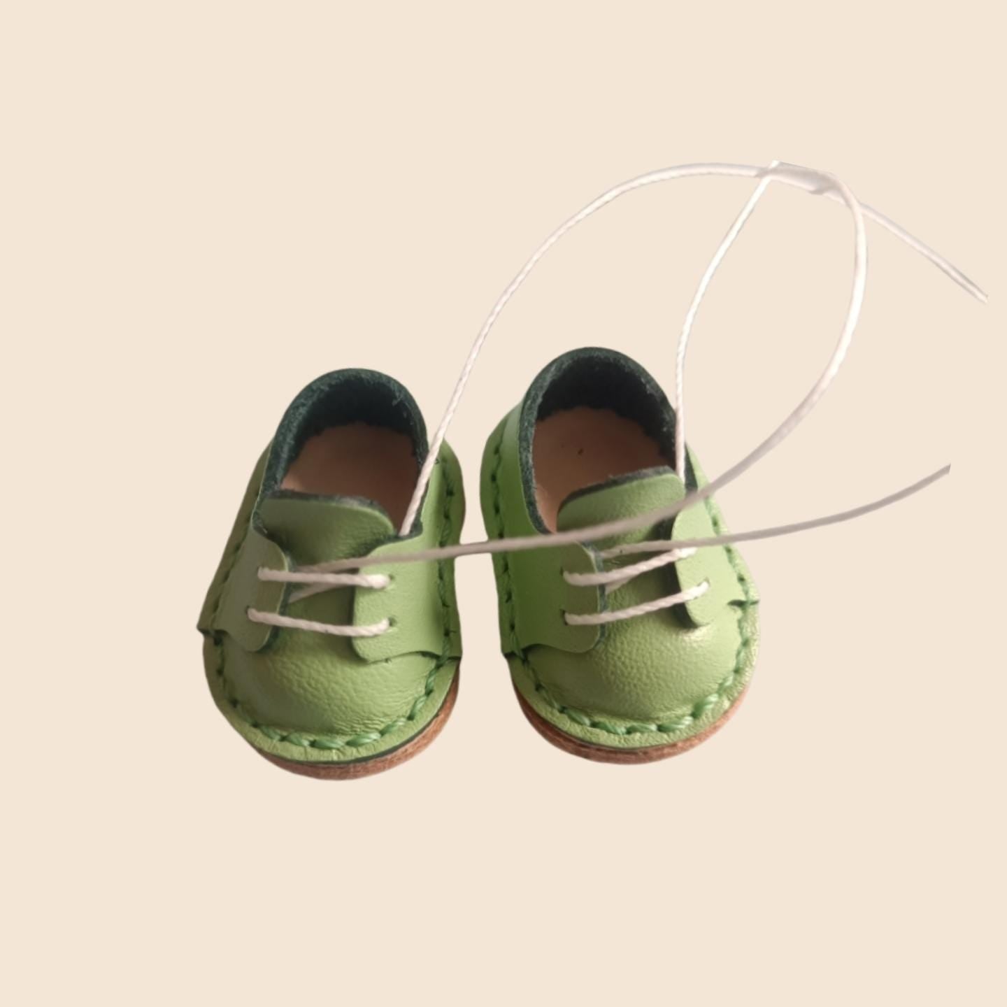 Handmade Leather Doll Shoes for 17cm Labubu – Wide Fit Martin Boots for OB11 / Sitting Party Dolls – Real Leather Outfit Accessories