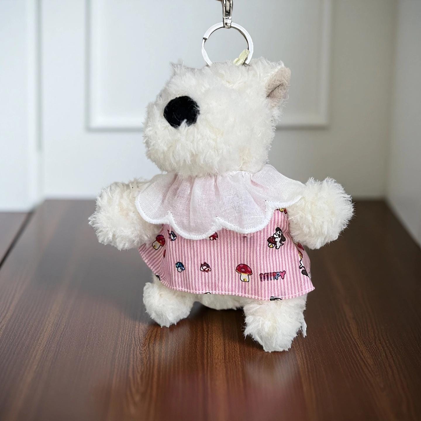 Handmade Jellycat Munro Scottie Dog Bag Charm Summer Dress Outfit – Doll Clothes Accessory for Scottie Keychain Plush