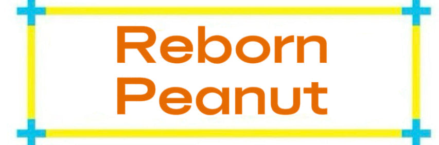 Reborn Peanut banner for jellycat peanuts keychain accessories section in orange and yellow border