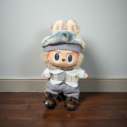 Vintage Outfit Set for 17cm Labubu – Handmade Clothes & Wig for POPMART Labubu / Cola Bunny / Macaron Series