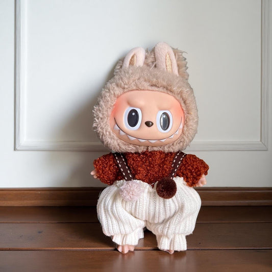 Vintage Outfit Set for 17cm Labubu – Handmade Clothes & Wig for POPMART Labubu / Cola Bunny / Macaron Series