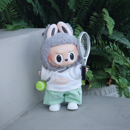 Labubu 17cm Tennis Outfit – Sporty Doll Clothes Set for Popmart Gen 1 & 2