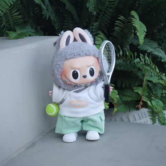 Labubu 17cm Tennis Outfit – Sporty Doll Clothes Set for Popmart Gen 1 & 2