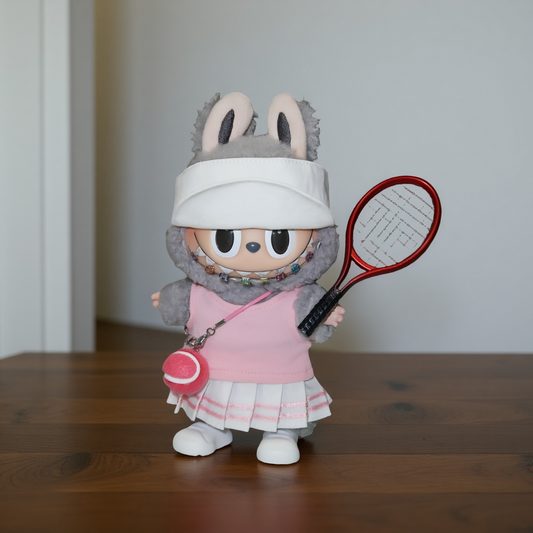 Labubu 17cm Tennis Outfit 6-Piece Set | Sporty Doll Clothes for Pop Mart Collectibles