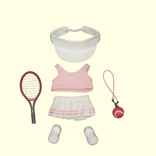 Labubu 17cm Tennis Outfit 6-Piece Set | Sporty Doll Clothes for Pop Mart Collectibles
