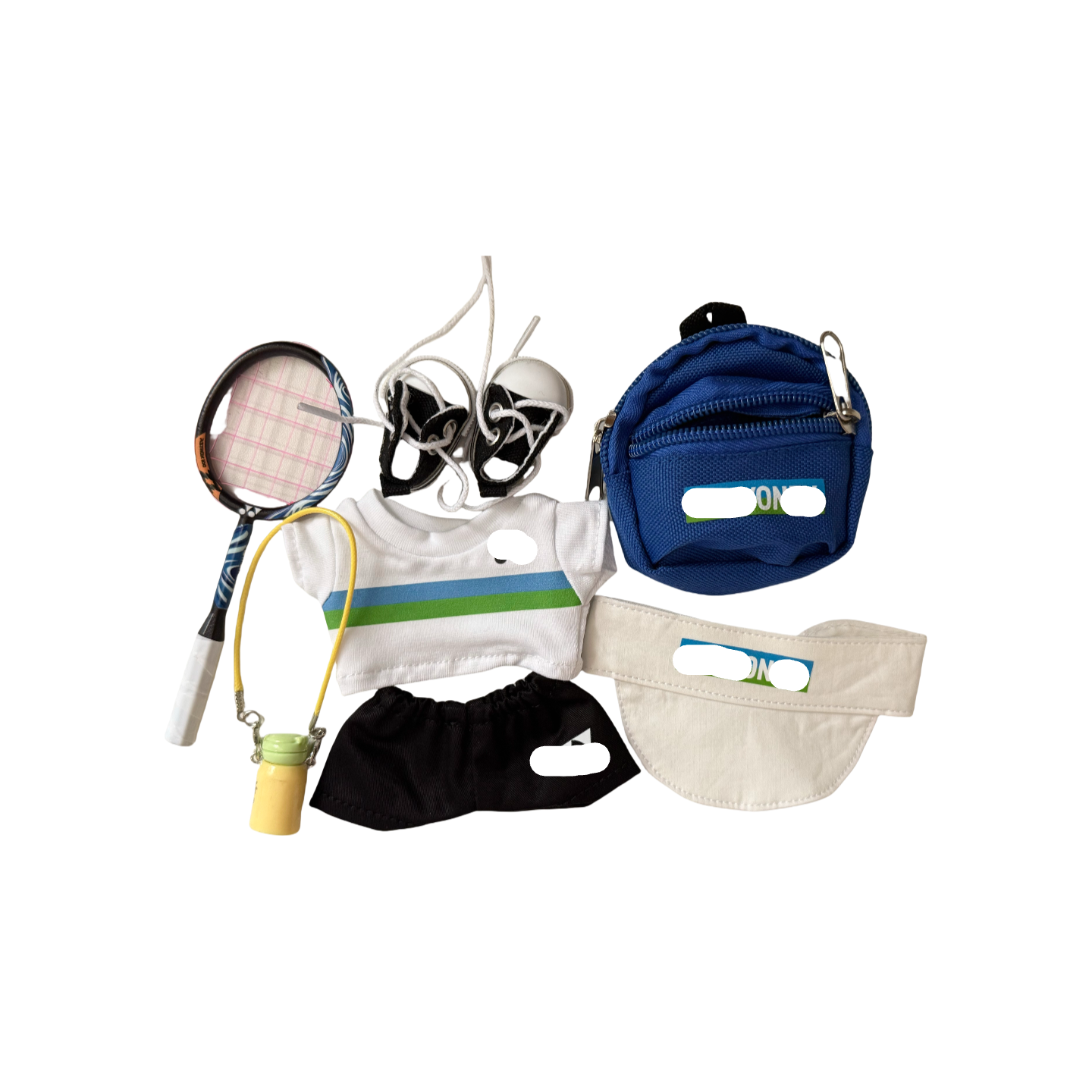 Labubu 17cm Handmade Badminton Outfit | Sport Hat, Racket, Backpack Doll Clothes