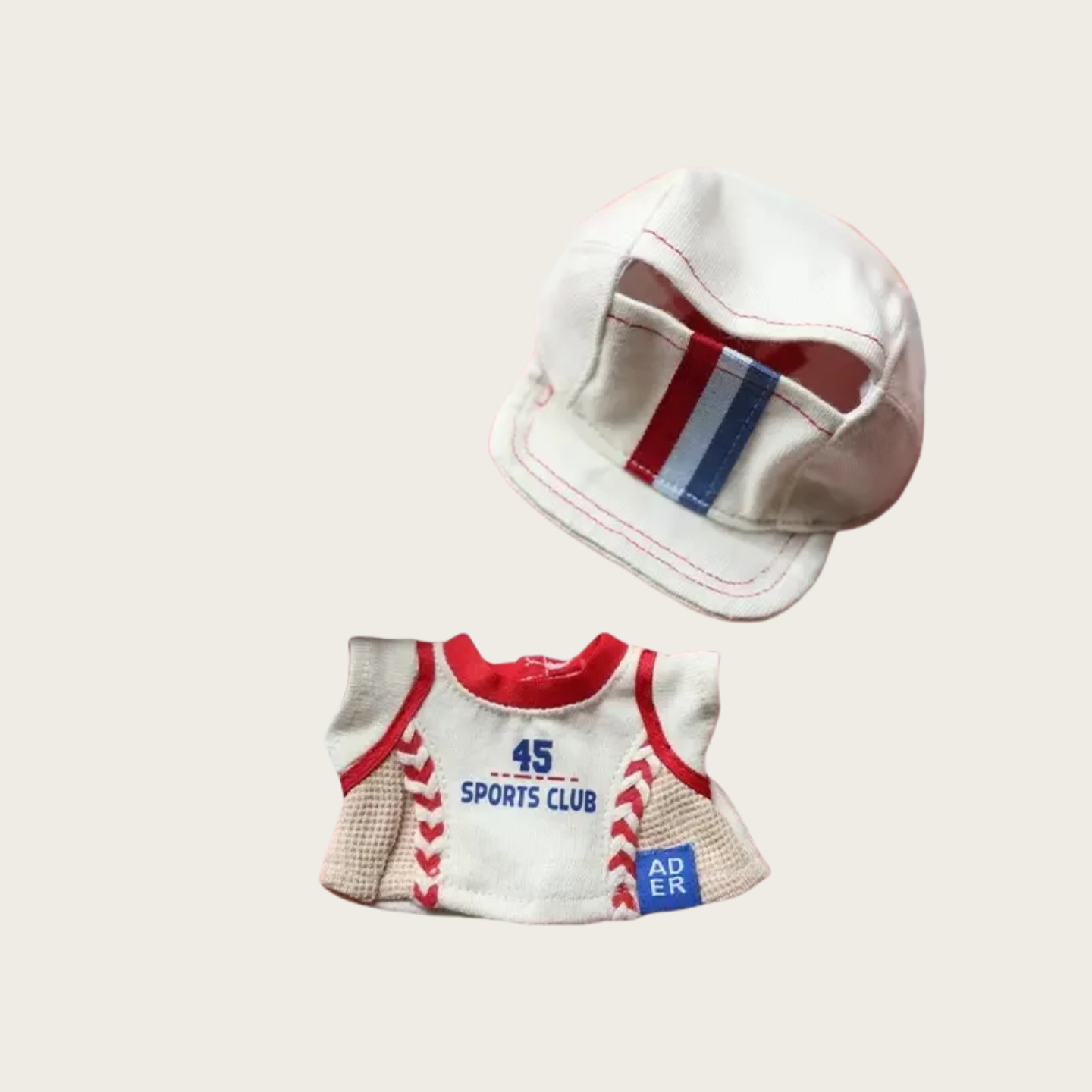 Labubu Baseball Outfit – 17cm Sports Club Uniform with Hat for Sitting & Keychain Dolls