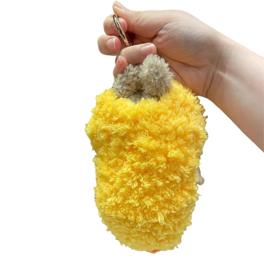 Fried Shrimp Costume for 17cm Labubu – Handmade Japanese Food Outfit for Pop Mart Labubu Gen 1 – Cute Hanging Plush Cosplay Clothes