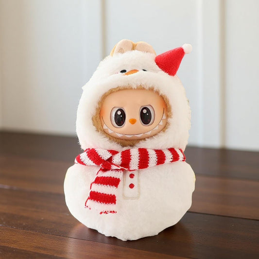 Kawaii costume Hoodie for 17cm Labubu – Cream Teddy Cosplay Outfit for Pop Mart Labubu Figure – Handmade Doll Clothes Gift
