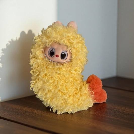 Fried Shrimp Costume for 17cm Labubu – Handmade Japanese Food Outfit for Pop Mart Labubu Gen 1 – 2 Cute Hanging Plush Cosplay Clothes