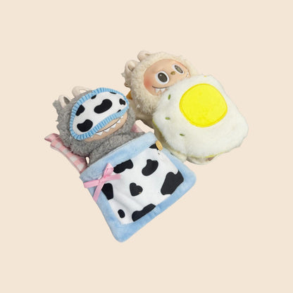 Sleeping Bag Set for 17cm Labubu – Cute Doll Bedding & Plush Sleep Sack | Fits POPMART Labubu / Mini Playset for Bedtime Cosplay
