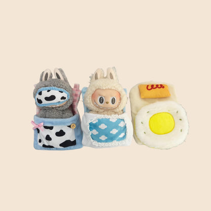 Sleeping Bag Set for 17cm Labubu – Cute Doll Bedding & Plush Sleep Sack | Fits POPMART Labubu / Mini Playset for Bedtime Cosplay