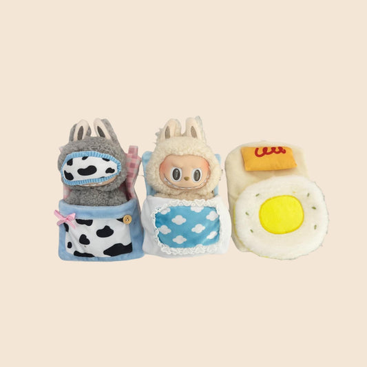 Sleeping Bag Set for 17cm Labubu – Cute Doll Bedding & Plush Sleep Sack | Fits POPMART Labubu / Mini Playset for Bedtime Cosplay