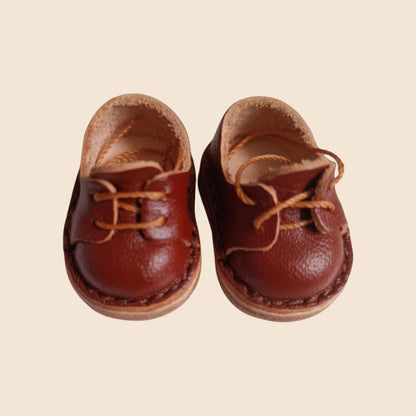 Handmade Leather Doll Shoes for 17cm Labubu – Wide Fit Martin Boots for OB11 / Sitting Party Dolls – Real Leather Outfit Accessories