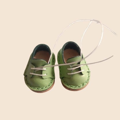 Handmade Leather Doll Shoes for 17cm Labubu – Wide Fit Martin Boots for OB11 / Sitting Party Dolls – Real Leather Outfit Accessories