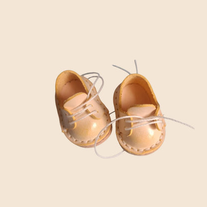 Handmade Leather Doll Shoes for 17cm Labubu – Wide Fit Martin Boots for OB11 / Sitting Party Dolls – Real Leather Outfit Accessories