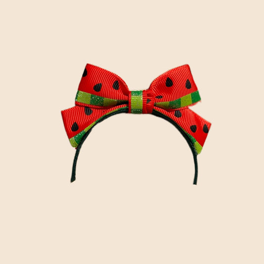 Watermelon Doll Outfit for 17cm Dolls – Summer Overalls & Bow Headband Set | Cute Fruit Clothes for Labubu
