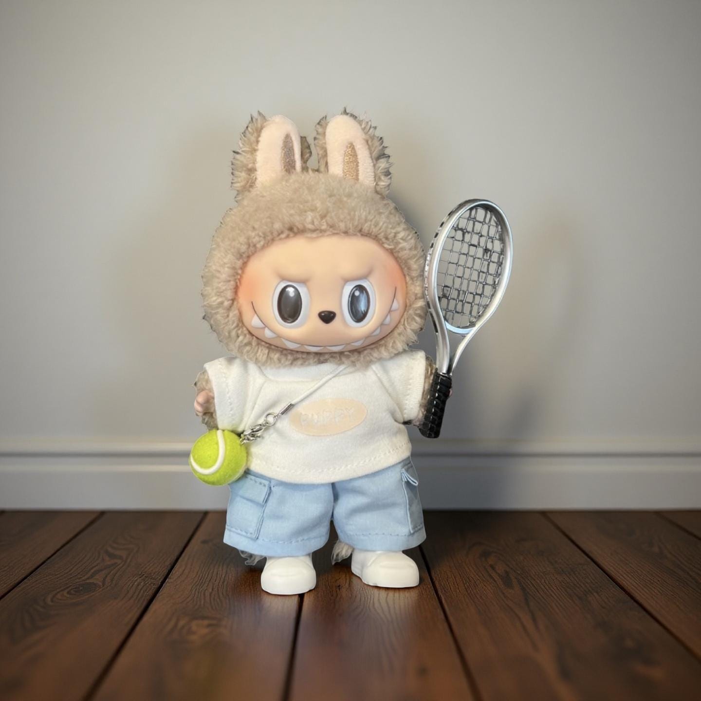 Tennis Outfit for Labubu 17cm – Sporty Doll Clothes Set | Fits POPMART Labubu Gen 1 & 2 / Front Row Series / Macaron