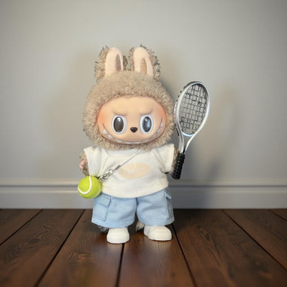 Tennis Outfit for Labubu 17cm – Sporty Doll Clothes Set | Fits POPMART Labubu Gen 1 & 2 / Front Row Series / Macaron