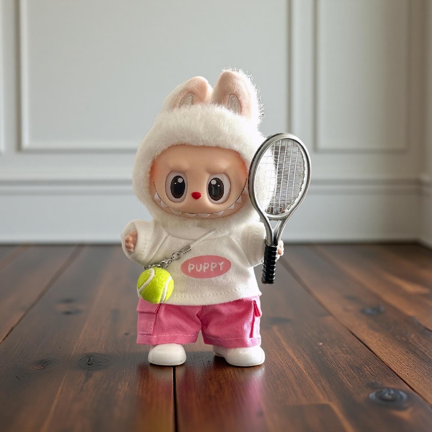 Tennis Outfit for Labubu 17cm – Sporty Doll Clothes Set | Fits POPMART Labubu Gen 1 & 2 / Front Row Series / Macaron
