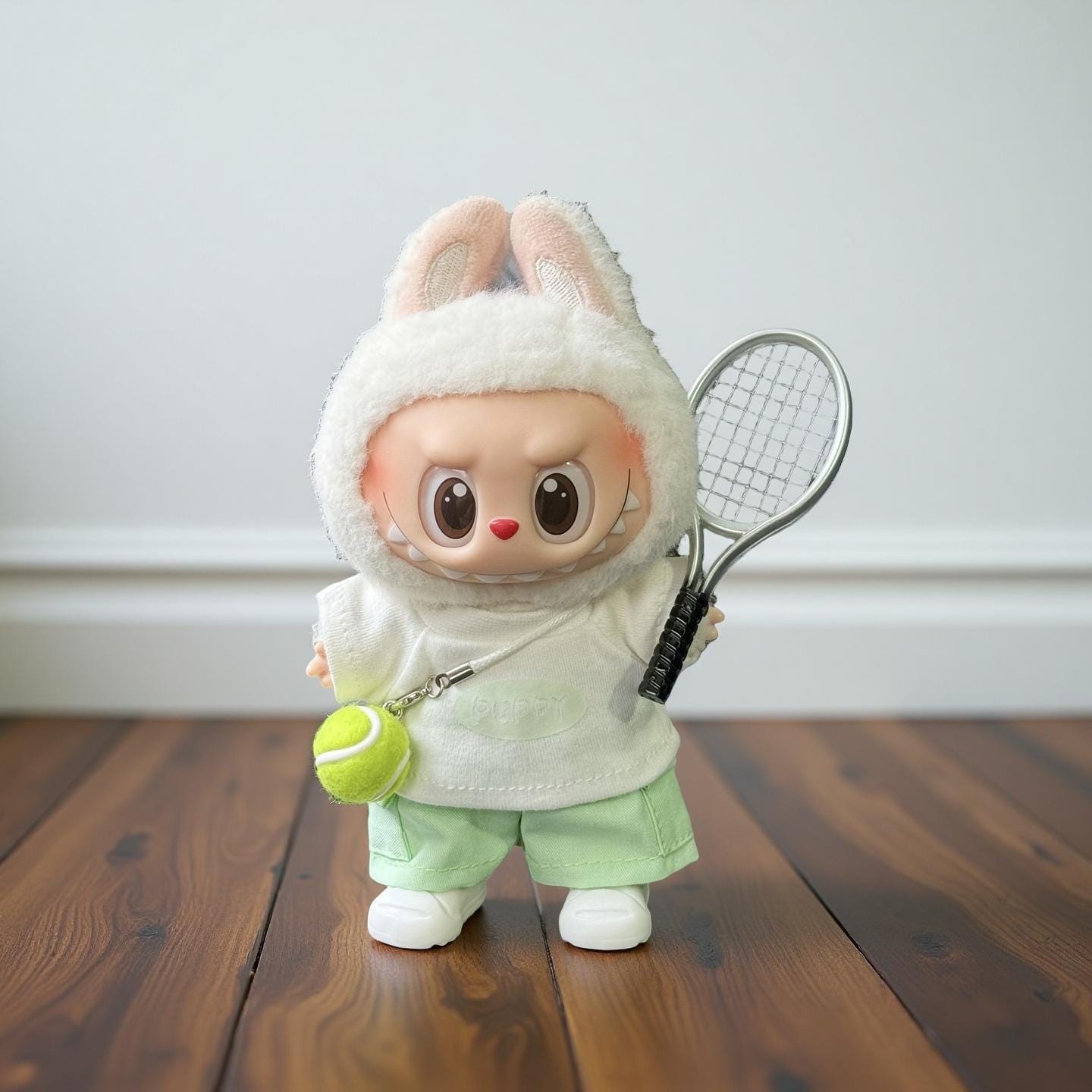 Tennis Outfit for Labubu 17cm – Sporty Doll Clothes Set | Fits POPMART Labubu Gen 1 & 2 / Front Row Series / Macaron